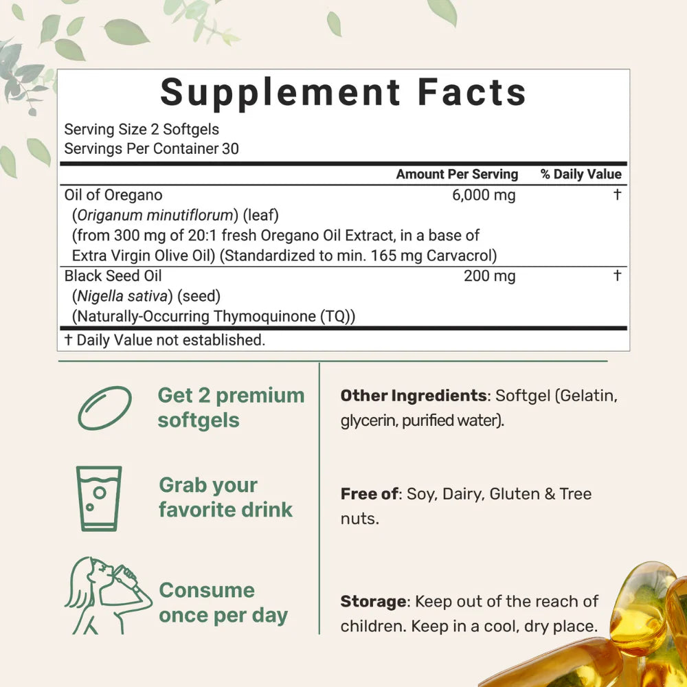 Oil of Oregano with Black Seed Oil